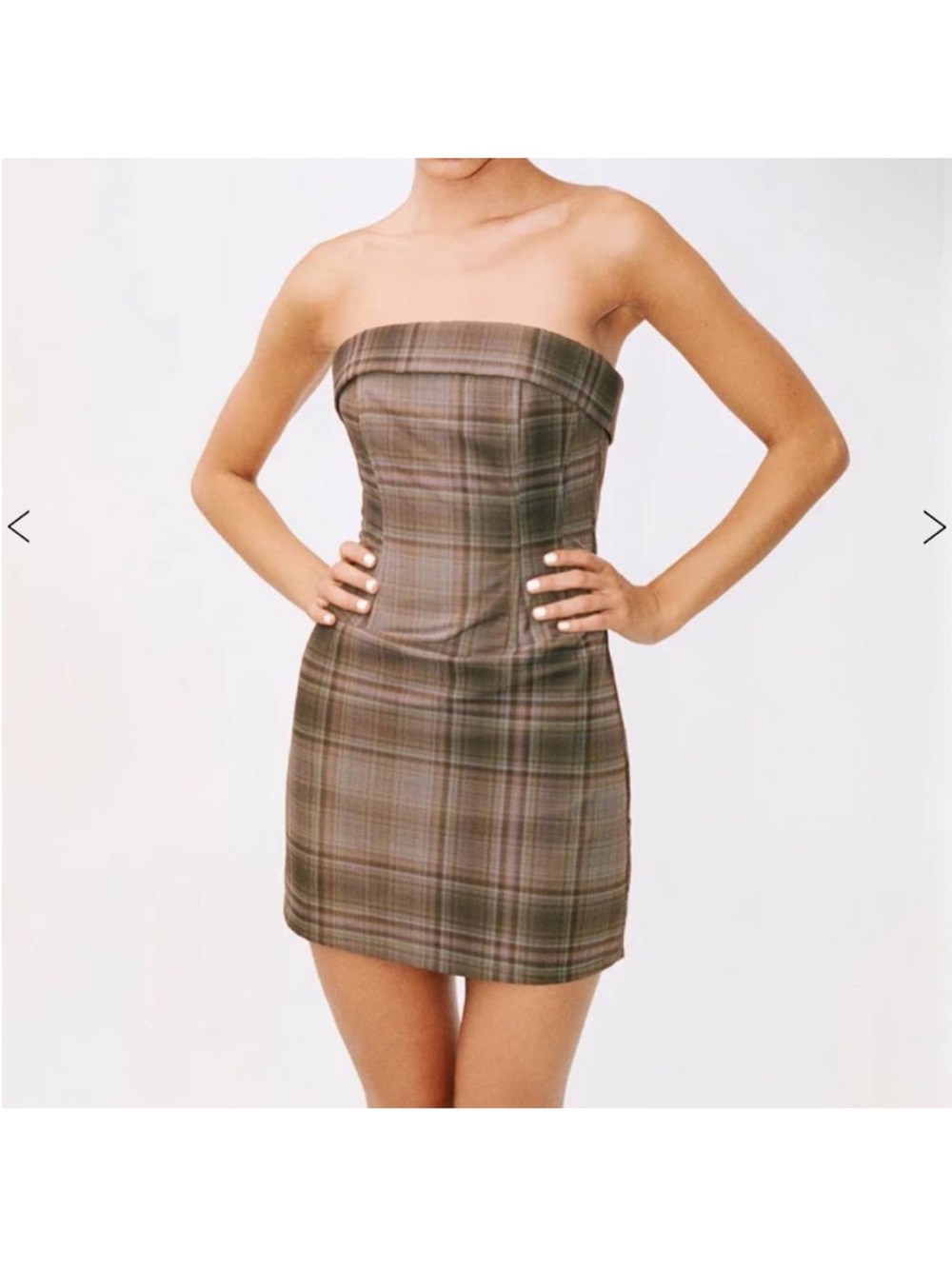 NEW With Jean Chloe Corset Plaid Sleeveless Mini Dress Size M NWT